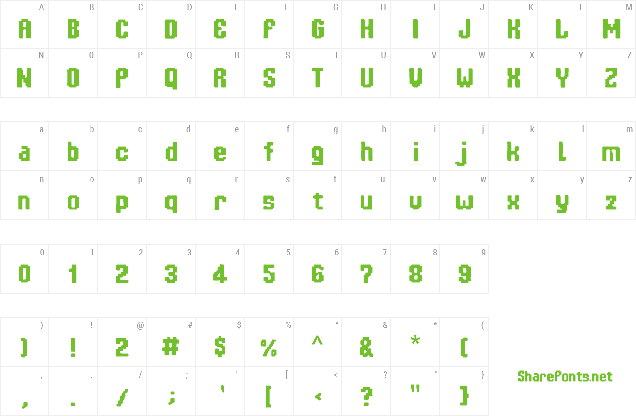 Font Arcade Raiders preview